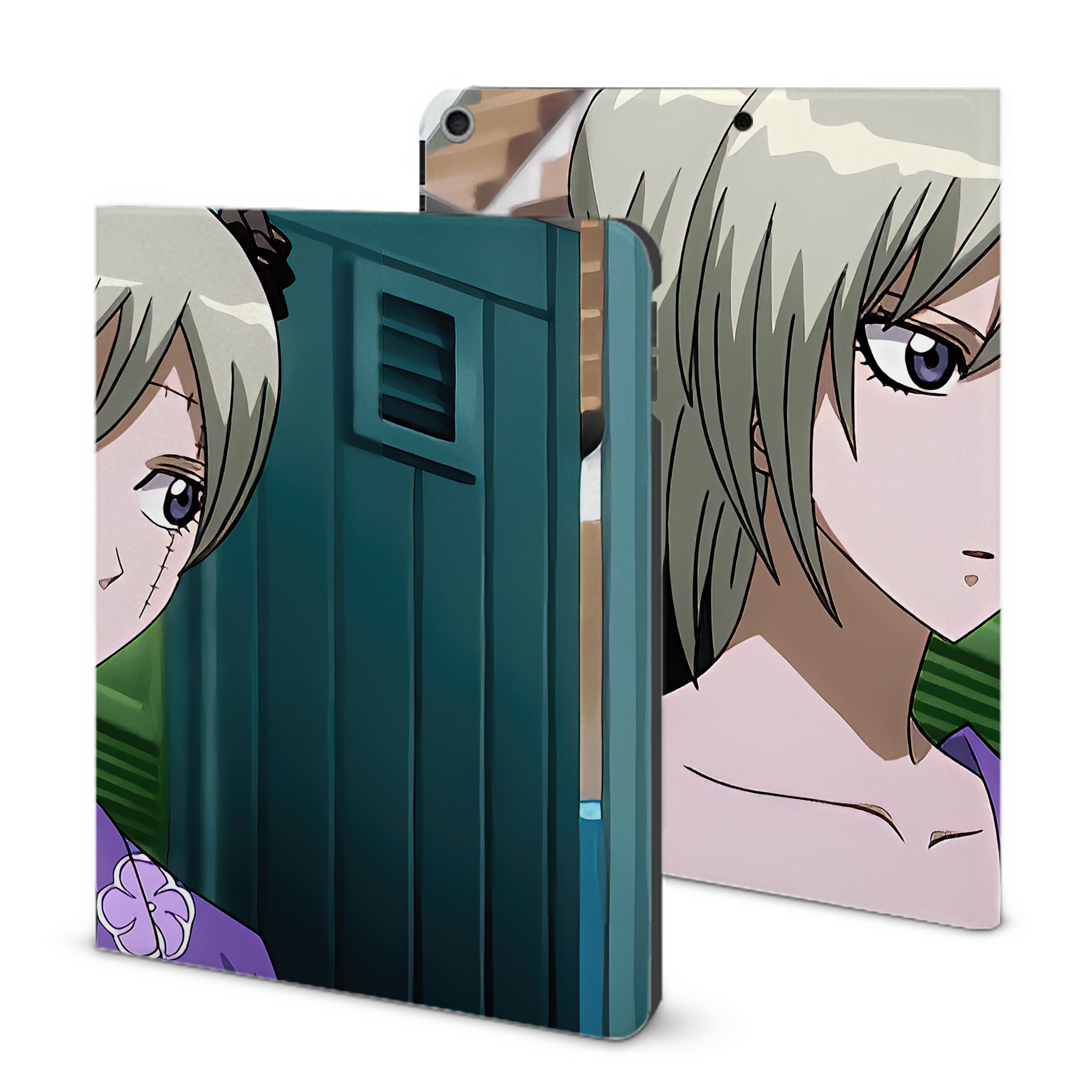 ぎんたま 坂田銀時（さかたぎんとき） 神楽 志村新八（しむら しんぱち） GINTAMA Sakata Gintoki Kagura Shimura Shinpachi IPad ケース ブック型 PUレザー TPU 耐衝撃 軽量 薄型 ペン収納なし 全面保護 IPad 各モデル対応